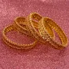 Brangles 4 pack 24k Nouveaux bracelets d'or en plein air pour femmes bracelets d'or simples à hauts politiques de mariage dubaï bijoux en or éthiopie
