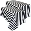 Table Cloth 2 Pcs Striped Tablecloth Rectangular 6 Places White Fabric Waterproof Wedding Party Decorations Disposable Tablecloths