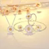 Cluster Rings Vintage Daisy Flower For Women Korean Style Adjustable Opening Finger Ring Bride Wedding Engagement Statement Jewelry Set