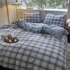 Bedding Sets Set Washed Cotton Linen Duvet Cover Flat Sheet Pillowcase Soft Comfort Home El