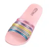 Pantoufles personnalisées femmes salle de bain tongs plage diapositives sandales PVC antidérapant coloré arc-en-ciel personnalisé