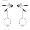 Other Health Beauty Items Large Metal Nipple Clamp With Chain And 1 Crystal Pendant Adjustable Non-Piercing Nipple Clamp For Women And Couple SM Y240402