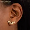 Studörhängen Kyounuo Lovely Gold Plated CZ Set For Women Girls Zircon Butterfly Earring Fashion Party Wedding Jewelry Wholesale