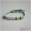 Bracelets à breloques souvenir de couple, corde colorée, bracelet tricoté fait à la main pour enfants et adultes.Livraison directe de bijoux Dhfqh