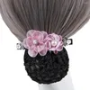 Saç klipsleri için anne kroki uçuş görevli çiçek bahar klip kadın saç tokası Kore tarzı headdress çörek net snood