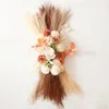 Bohemian Wedding Arch Flower Artificial Lintel Wreath With Beautiful Leaves Pampas Grass Floral Swag Home Decor 240325
