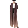 Women's Trench Coats Miyake Pleated Turndown Collar Double Breasted Button Long Sleeve Cardigan Dress Women 2024 Abaya Original Designer
