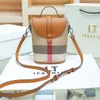New Luxury Shoulder Bag Hong Kong Authentic Womens Bag Premium Feel Water Bucket Checkered Internet Famous Wtern Style One Shoulder Crossbody