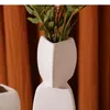 Vases Ceramic Vase Geometry Flower Arrangement Modern Home Decoration Accessories Handicraft Furnishings Simulation Stone