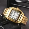 Designer watch Men's 3-pin Quartz Square with Second Sweeping Movement Calendar All Steel Watch