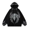 Zongchi Clothing Society Amerikaanse Spider-bedrukte hoodievest voor heren en dames Lente en herfst modemerk losse en luie capuchonjas