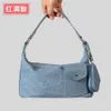Koreaanse versie denim onderarmtas voor vrouwen, eenvoudige en veelzijdige enkele schoudertas, crossbody tas, niche design handtas 240402
