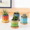 Vasi Vaso in ceramica stile arte astratta Decorazione desktop Mandala Bonsai Pot Office Cactus Fioriera traspirante succulenta