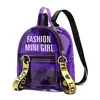 Sacos de escola mulheres moda clara pvc pequena mochila adolescente meninas transparente bookbag senhora casual tranel mini mochila bolsa de ombro