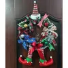 Decorative Flowers 2024 Cartoon Christmas Wreath Clown Bows Door Cute Ornament House Wall Hanging Year Dec