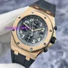 Montre-bracelet de luxe AP Royal Oak Offshore Series 25940OK Cadran gris foncé Matériau en or rose 18 carats Fonction de synchronisation de la date Montre mécanique