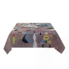 Bordduk Rektangulär monterad Joan Miro Abstract Art Oljesäkert dukduk 40 "-44" Täckning med elastisk kant
