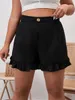 Finjani grande taille femmes Shorts Frenchy taille haute à volants ourlet vêtements de sport pour l'automne 240329