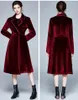 Women's Jackets 2024 Silk Velvet French Windbreaker Long Dress Coat Suede Waist Slim Fit Knee Length Robe