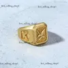 KC Bald Eagle Signet Ring for Men 14K Yellow Gold Bird Stamp Bird Rings Hawk Band Jewelry Designer Champion Ring 942