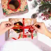 Wyjmij pojemniki świąteczne pudełka z ciasteczkami Kraft Paper Santa Snowman Candy Snack Packaging Box Rok Party Favor Dekoracja