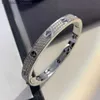 High grade designer bangle V Gold CNC High Version Black Nail Full Sky Star Bracelet Female Rose Gold LOVE Full Diamond Bracelet Does Not Fade Original 1:1