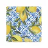 Table Mats Lemons On Blue Tiles Ceramic Coasters (Square) Creative For Drinks Set Plate