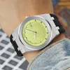 Wristwatches Men Fashion Stainless Steel Watch Blue Yellow Dial Quartz Analog Wristwatch For Luminous Hand Waterproof