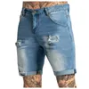 Men's Shorts Mens casual zipper fly hole jeans tight shorts Trousers pocket washing pants torn pants mens shorts jeansL2404