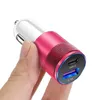 38W 3.1A PD Portable Car Charger Metal Dual 2-Port USB-A USB-C Output Fast Charging Car Adapter för iPhone 15 14 13 12 11 Pro Plus Xiaomi Huawei Samsung S24 S22 Snabbladdare