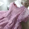 サマーガールドレスカジュアルベビー服子供服服ガールレースウェディングドレス子供誕生日パーティー服240402