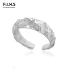 FINS Bump Design Real S925 Sterling Silver Uneven Ring Open Men and Women Adjustable Punk Rock Finger Fine Jewelry Accessory 240322