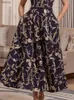 Robes sexy urbaines Vintage Floral Femmes Robe Plus Taille A-ligne Plissée Sans Manches Élégant Slim Fit Robe Mi-longue Maxi Soirée Robe Formelle 2024 Y240402