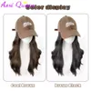 AOSIQUEEN For Women With Long Hair Onepiece Fashionable Lazy Slightly Curly Baseball Cap Fluffy Natural Hat 240401