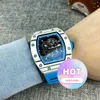 Роскошные часы Cool Rakish Mechanical Watch Watch TV Factory RM055 Многофункциональный дизайнерский дизайнер с белым углеродным волокном Мужчина, выпадшие P RC79 2023 Новый роскошный стиль