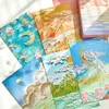 30 Sheets Kawaii Postcard Cute Oil Painting Scenery Postal Card Wish Card Greeting Card Christmas Birthday Gift Message Cards