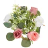 Dekoratif çiçekler gül çelenk tutucu düğün çelenk konik tutucular için tablo çiçek yüzüğü ipek
