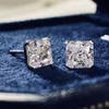 Flower Cut 2CT Diamond Stud Earring 100% Real 925 Sterling Silver Jewelry Promise Engagement Wedding Earrings for Women Men217i