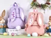 Sacs Sac de lapin brodé personnalisé avec nom, sac de Pâques pour garçon, sac de Pâques pour fille Sac à dos de lapin de Pâques Sac d'école monogrammé pour enfants