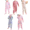 Bébé Flanelle Vêtements de nuit Né Garçons Filles Romper Robe À Manches Longues Fermeture À Glissière Doux Mignon Dessin Animé Impression Fermeture Vêtements Enfant Pyjamas 240325