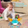 Electric/RC Animals Walking Crab Baby Toy Crling with Music and Light Up Automatically Avoid Obstacles Tummy Time Toys Fun Moving YQ240402