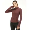 Yoga Wear Designer Stand-Up Collar Zipper Veste à double brossage pour femmes Sport de course de sport tailles de couche de finition S à 3xl