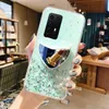 Mobiltelefonfodral hjärtspegel paljetter glitter fodral för huawei p50 p40 p30 p20 pro p10 lite silver folie transparent mjuk silikon täckning 2442