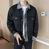 Men's Jackets 2024 Denim Trench Coat Pocket Autumn And Winter High-quality Printed Plaid Contrasting Patchwork Casual Jacket