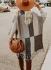 Women's Knits Bohemian Fringe Cardigan Women Clothes Patchwork Slim Long Coat Female Winter Vintage Knitwear Sweaters Cardigans