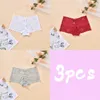 Kadın Panties 3pcs Kadın Dantel Kısa Çiçek iç çamaşırı kızlar Seksi bayanlar Güzel UMURLAR iç çamaşırları