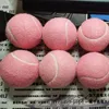 6Pcs Pack Pink Tennis Balls WearResistant Elastic Training 66mm Ladies Beginners Practice Ball for 240329