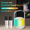 Микрофоны RGB Красочная светодиодная подсветка Открытый Bluetooth 5.3 PA Динамик Беспроводная двойная караоке-машина KTV DSP Система 3D HIFI Стерео