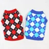 Dog Apparel Spring Summer Pet Clothes Vest T-Shirt For Diamond Grid Print Small Large Size Pets Dogs Clothing Shirt S-2XL