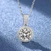 Kettingen Neetim 2Carat Moissanite ketting voor vrouwen 100% Sterling S Sier met wit goud vergulde lab diamanten sieraden bruiloft hanger